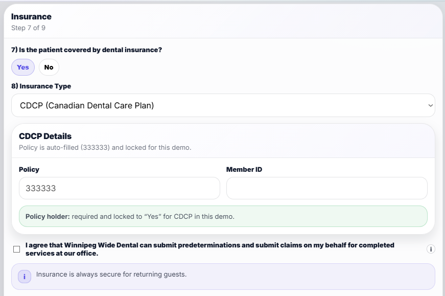 Insurance options and coverage selection inside booking